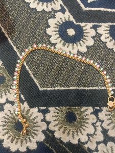 Gold Anklet with Stone Embellishments