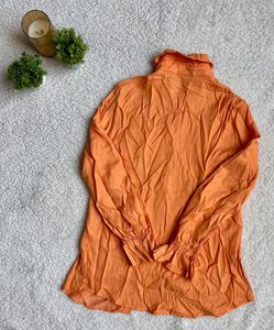 Vibrant Orange Button-Up Shirt