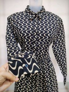 Stylish Printed Button-Up Mini Dress