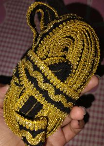 black velvet thread golden lace dresss material