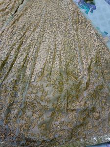 Elegant Gold Embroidered Anarkali Dress