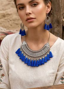 Bohemian Tassel Necklace &amp; Earrings Set