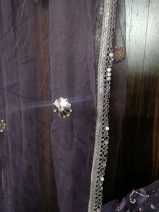 Lavender Ruffled Anarkali Dress