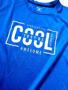 Men's Blue "Cool Awesome" Graphic T-Shirt