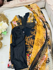 Designer brown Kurta Set with Dupatta