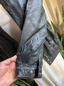Vintage unisex Black Leather Jacket