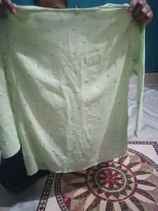 Grey And Lime Green Top