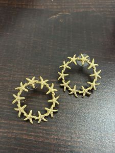 Gold Starfish Hoop Earrings