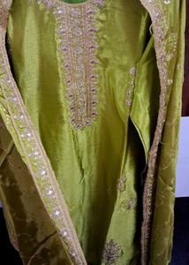 Elegant Lime Green Kurta Set with Dupatta