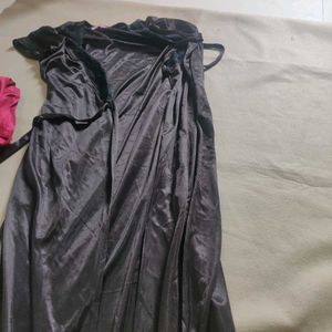 Satin Lace Trim Nightgown with shrug