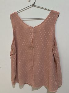 Chic Pink Dotted Sleeveless Top