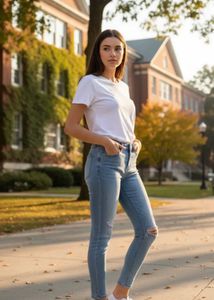 Light Wash Ripped Denim Jeans