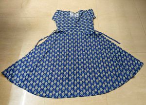 Blue Printed Ethnic Gown 📍Free Delivery