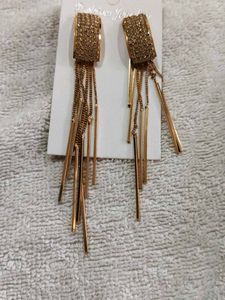 Elegant Gold Tassel Earrings