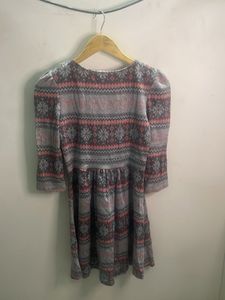 Cozy Patterned Mini Dress