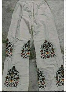 white cotton women pants