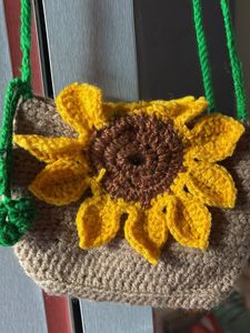 Handmade Crochet Sunflower Bag