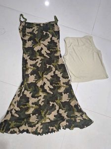 Camo Print Dress &amp; Baby Girl Top