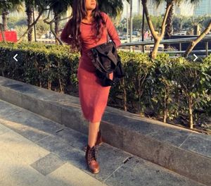 Elegant Burgundy Long Sleeve Dress
