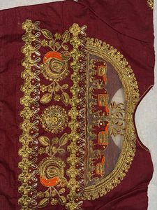 Maroon Embroidered Blouse