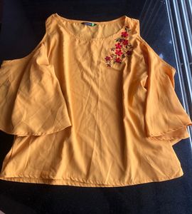 Yellow Polyester Top
