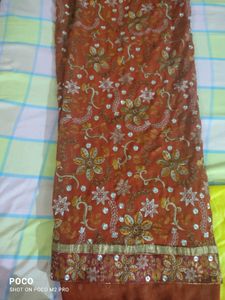 New Full jaal saree in Rust