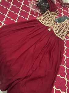 Elegant Embroidered Maroon Gown in m or l size