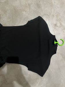 Black pleated dress with Stretch Bodice