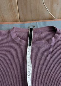Lilac Ribbed Knit Sweatshirt