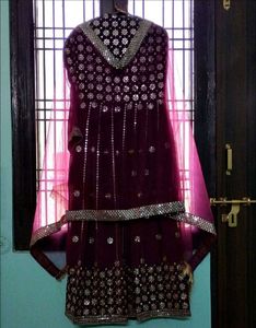 New Purple Heavy Embroidered Party Wear Dress