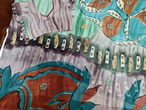🇳🇿💫🎀Elegant Abstract Print Silk Saree