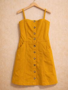 Chic Mustard Button-Front Dress
