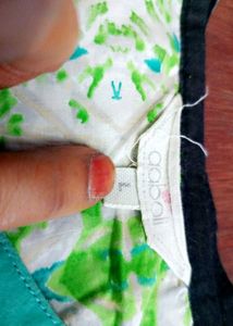 Green &amp; White Printed Kurta