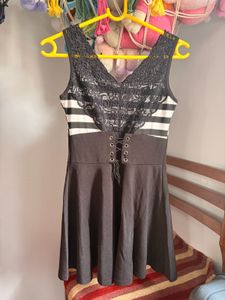 Lace Trim Corset Mini Dress