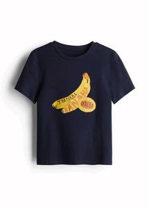 Navy Blue Banana Graphic T-Shirt
