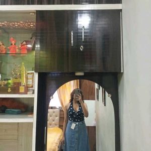 Denim Button-Front Maxi Skirt