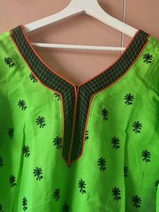 4XL Embroidery Beautiful Cotton Straight Kurti 😍