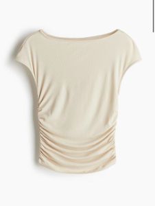 H&amp;M Gathered Cap-Sleeved Top - Size