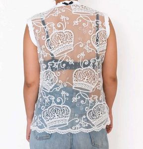Sheer White Lace Crown Top