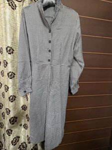 Classic Checkered Button-Up Dress