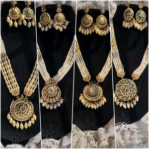 Rajwadi Kundan Long Necklace Set