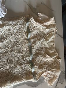 Elegant White Lace &amp; Floral Dress