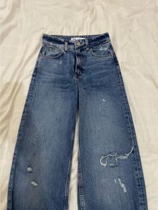 Zara Wide Leg Distressed Jeans