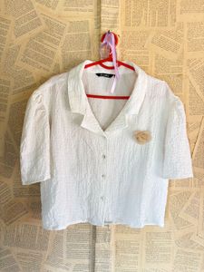 Chic Textured Puff Sleeve Top