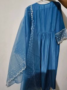 Blue Ethnic Kurta Set with Dupatta