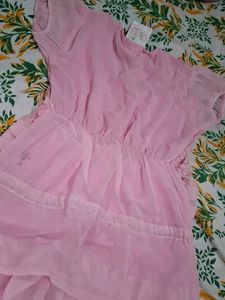 Pink Lace Detailed Kurta