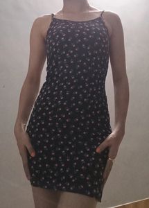 Qutie Floral Print Spaghetti Strap Mini Dress