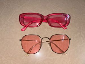 Retro Pink &amp; Rose Tinted Sunglasses Set