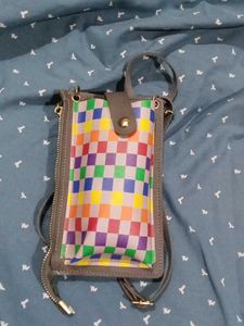 Colorful Checkered Crossbody Bag