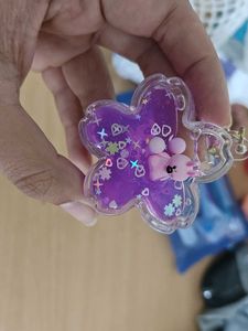 Cute Purple Flower Keychain